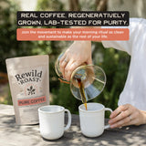 Lineage Provisions Rewild Roast Coffee - Organic Whole Coffee Beans - Arabica Medium Roast - Brown Sugar, Dark Chocolate, Toasted Walnut, Citrus