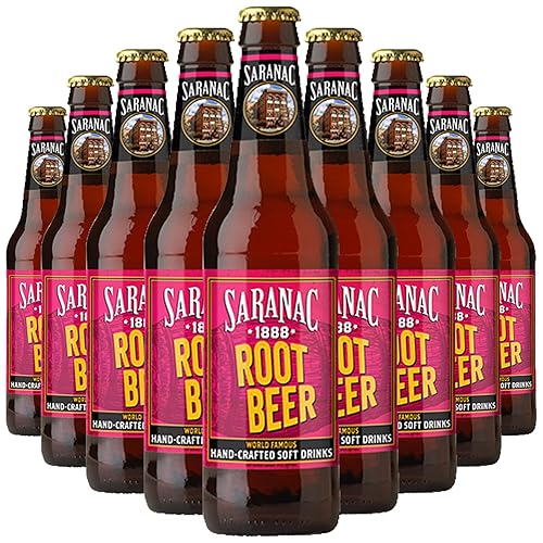 Saranac World Famous Hand-Crafted Root Beer, 12 fl oz (24 Glass Bottles)