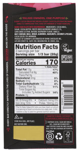 Divine Chocolate, Bar Dark Chocolate Raspberries 70%, 3 Ounce