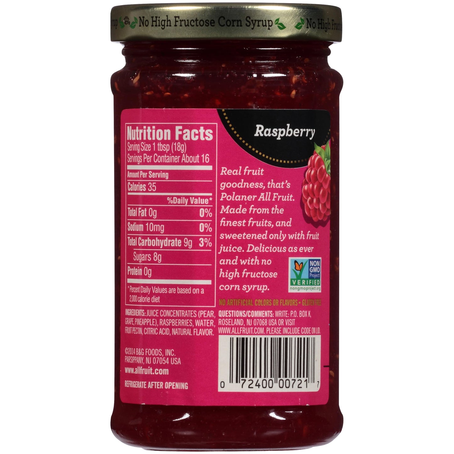 Polaner All Fruit Spreadable Fruit, Red Raspberry, 10 Ounce