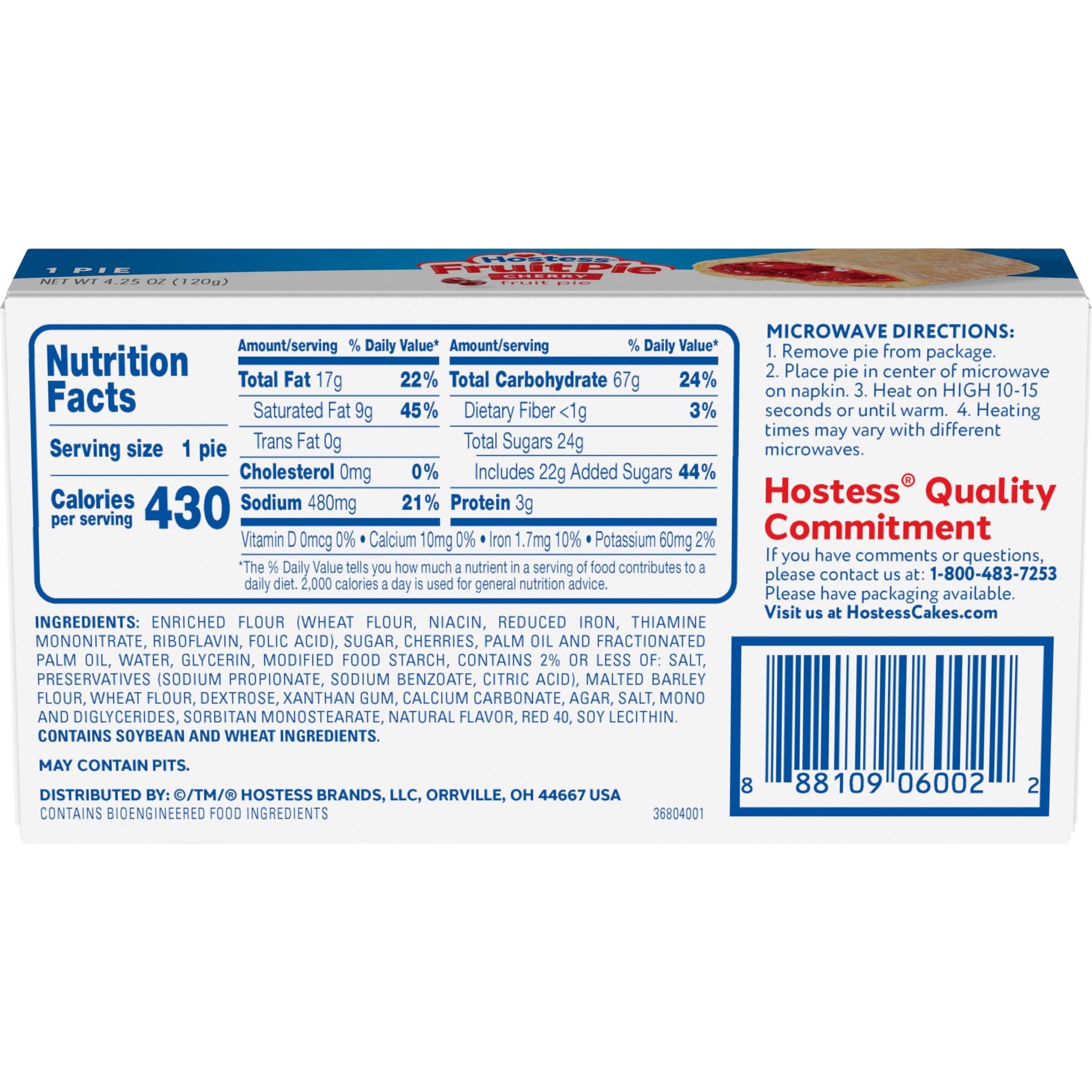 Hostess, Cherry Fruit Pie Serve, 4.2 Ounce