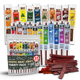 Buffalo Bob's Wild Game Meat Snacks | Beef Jerky Snack Pack | Flavorful Strips & Sticks | Exotic Beef Jerky Gift Basket | Meat Variety Snack | Ideal