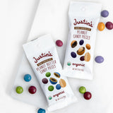 Justin's Dark Chocolate Peanut Candy Pieces 12pk of 1.5oz bags Organic, Gluten Free, Non-GMO, Responsibly Source, Rainforest Alliance Certified Cocoa
