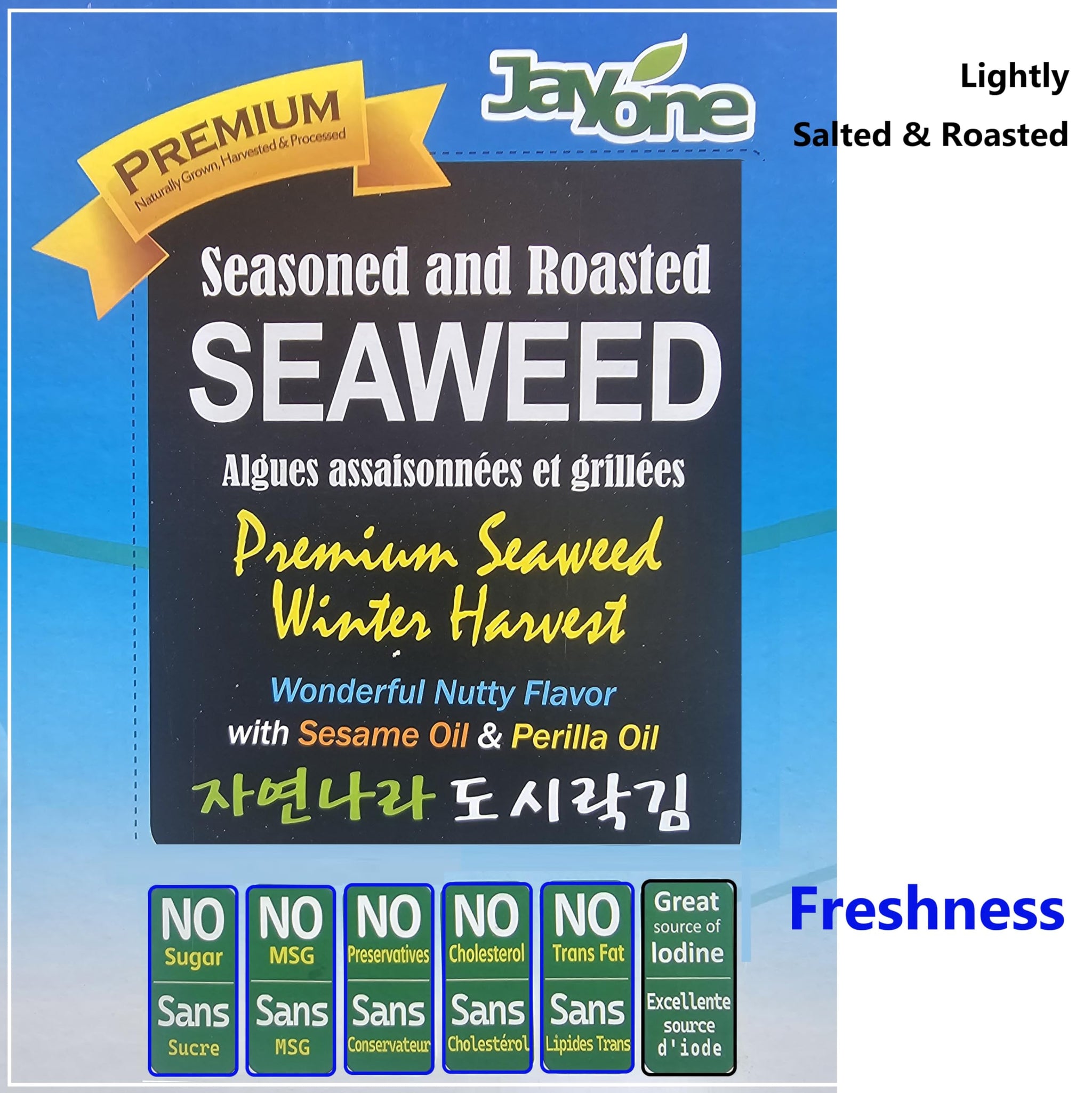 Jayone Seaweed Roasted and Lightly myFga Salted, 24 Count (4 Pack)