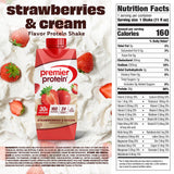 Premier Protein Shake, Strawberries & Cream, 30g Protein, No Added Sugar, 24 Vitamins & Minerals to Support Immune Health, 11 fl oz, 12 Pack
