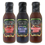 Croix Valley Fruit BBQ Sauce Variety Pack - 3 Pack (12 oz Glass Bottles) - Blueberry, Cranberry & Rhubarb BBQ Sauces - Gluten-Free, No MSG, No High