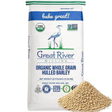 Great River Milling Organic Hulled Barley Grain | Whole Grain Barley for Home Milling, Cooking, and Baking | High Fiber, Non GMO, Kosher | 25 Lb