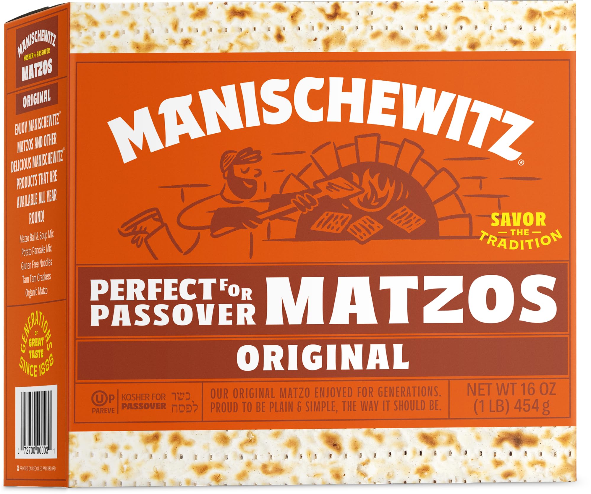 Manischewitz Passover Matzos Crackers, 1 LB | Fresh and Crispy Matzah