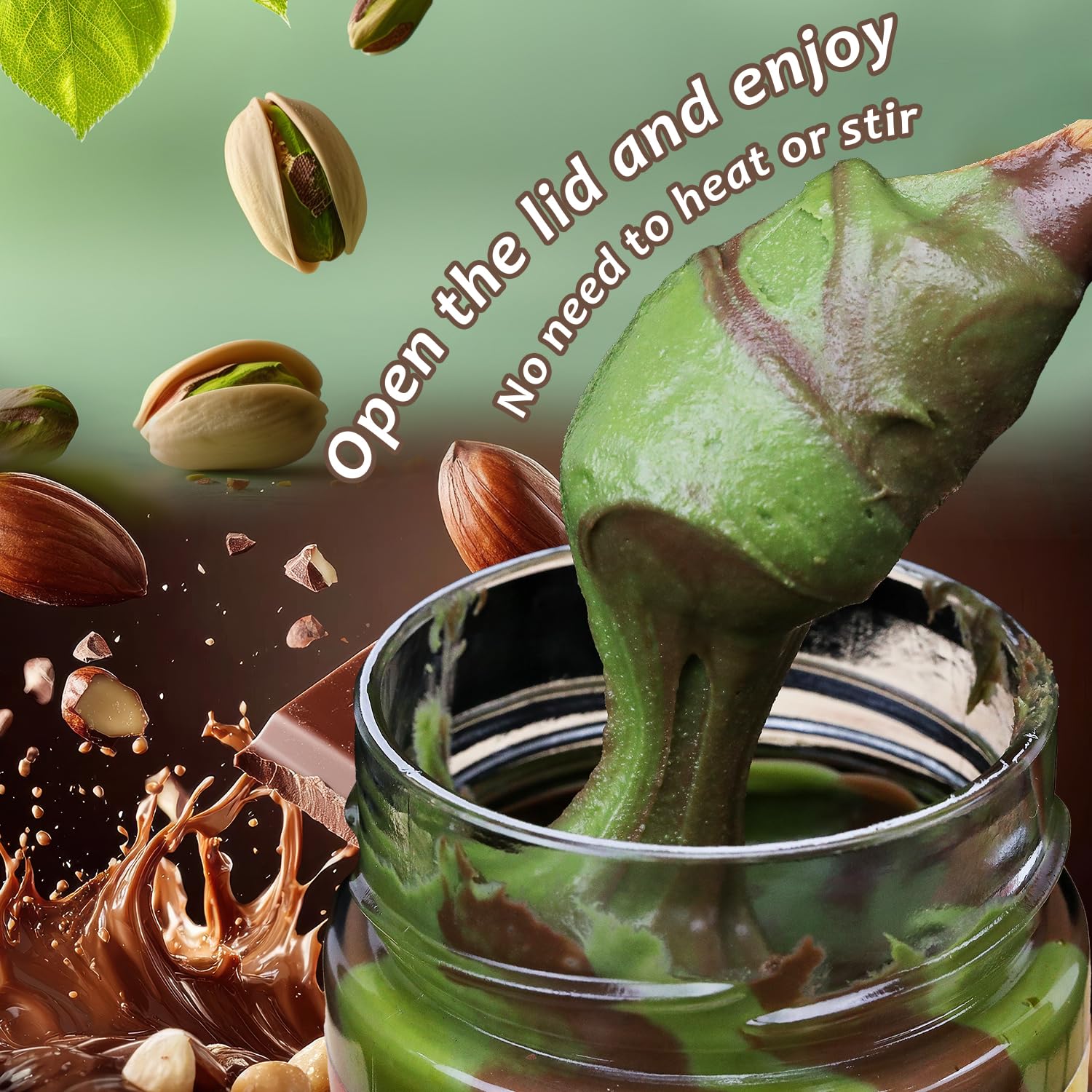 Pistachio Hazelnut Butter Spread for Dubai Chocolate -12.3 oz- Sweet Pistachio and Hazelnet Cream for, Desserts & Baking & Breakfast