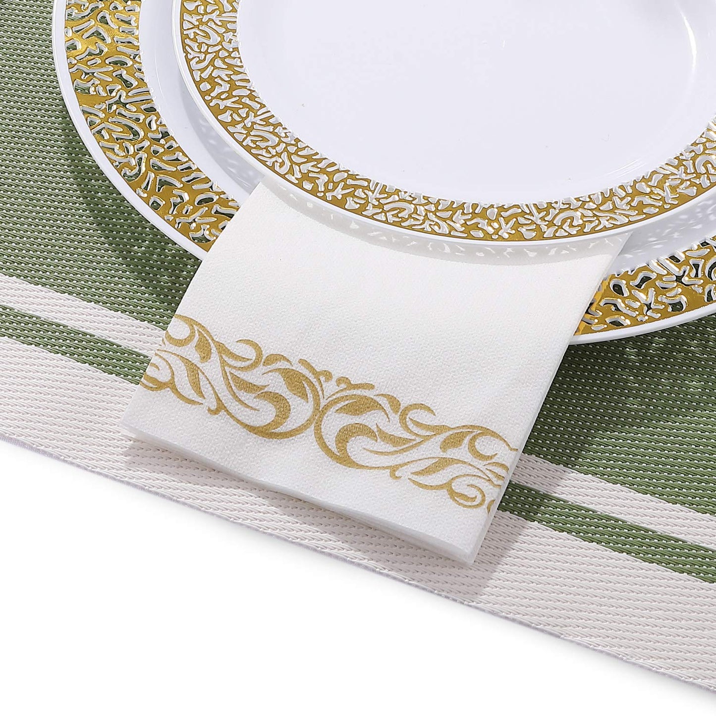 FOCUSLINE 100 Linen Feel Bathroom Napkins, Soft and Absorbent Disposable Guest Towels, Cloth-Like Paper Hand Towels Decorative Napkins for Dinners