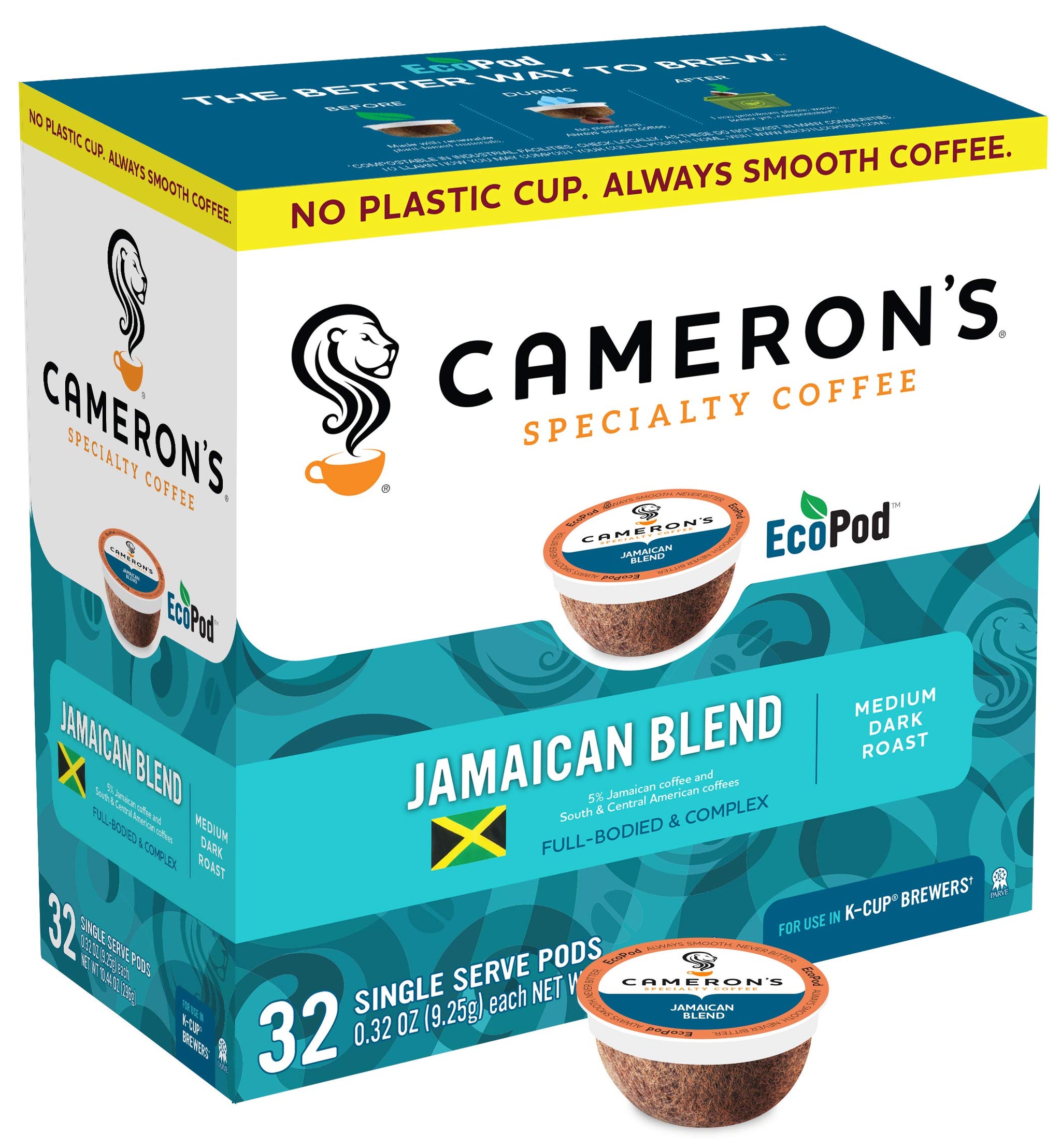 Cameron's Coffee Single Serve Pods, Jamaica Blue Mountain Blend, 32 Count (Pack of 1)