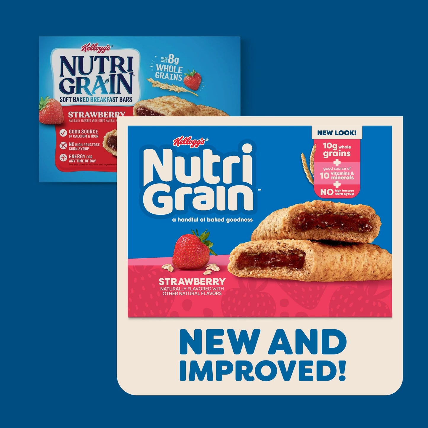 Nutri-Grain Breakfast Bars, Made with 10g Whole Grains, Snack Bars, Strawberry, 10.4oz Box (8 Count)