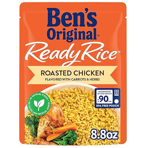 BEN'S ORIGINAL Ready Rice Roasted Chicken Flavored Rice, Easy Dinner Side, 8.8 oz Pouch