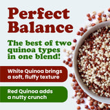 Food to Live Organic Raw White and Red Quinoa Blend, 1.5 Pounds - Whole, Nutritious, High in Protein and Fiber, Perfect for Salads and Smoothies, Non-GMO, Vegan, Kosher, Bulk