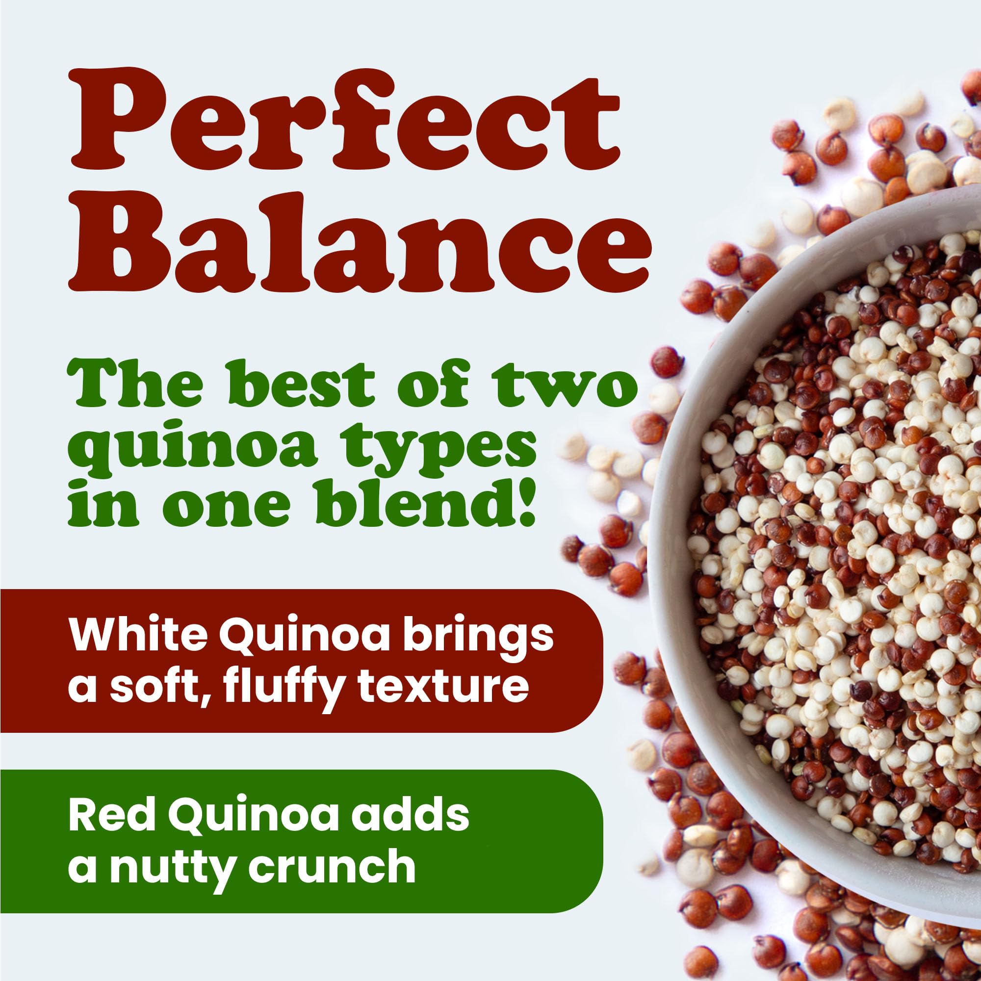 Food to Live Organic Raw White and Red Quinoa Blend, 1.5 Pounds - Whole, Nutritious, High in Protein and Fiber, Perfect for Salads and Smoothies, Non-GMO, Vegan, Kosher, Bulk