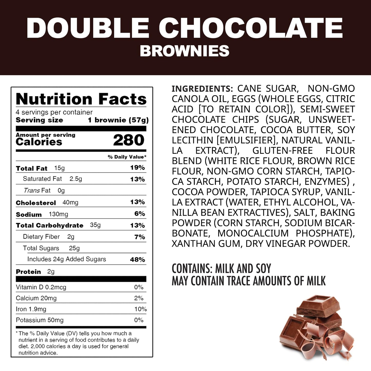 Antonina's Gluten-Free Bakery Double Chocolate Brownies | Certified Gluten-Free | Nut Free | Peanut Free | Taste Homemade | Four 4-Packs (16 Brownies)
