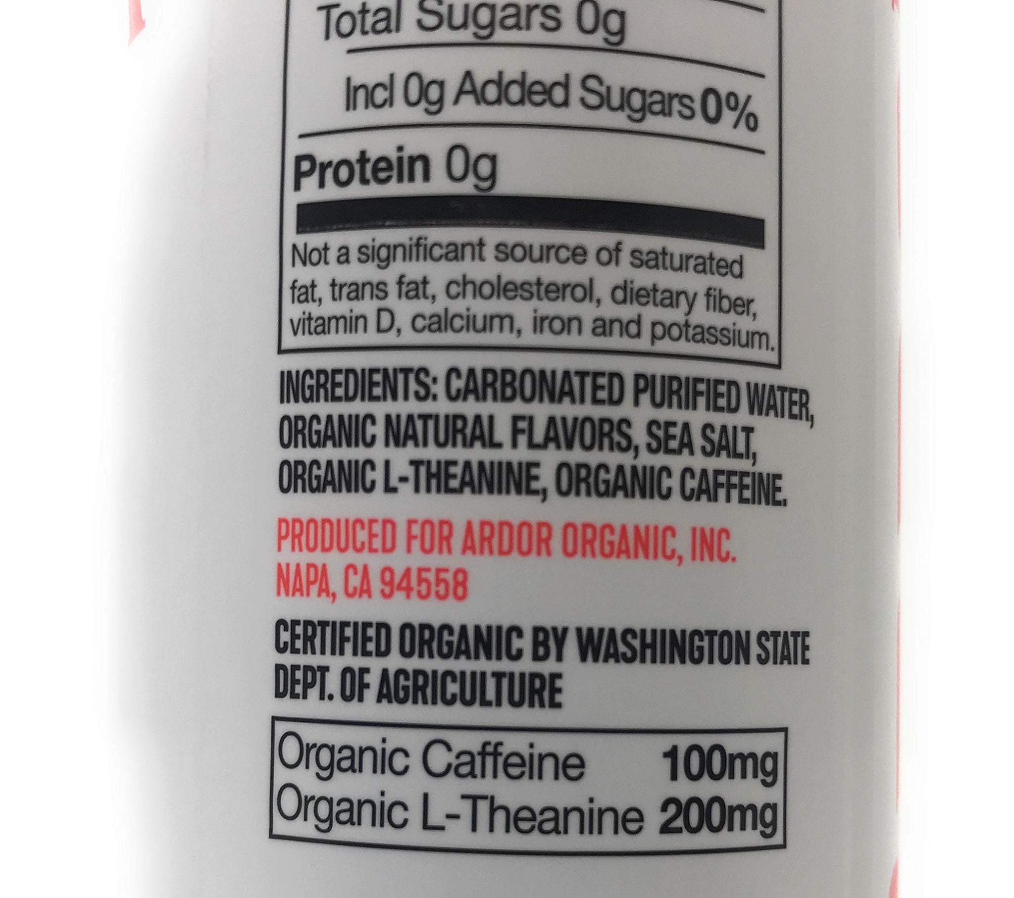 Ardor Organic Pink Grapefruit Sparkling Energy Water, 12 FZ