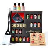 Smokehouse by Thoughtfully, Grilling Spices BBQ Set, Includes BBQ Spatula, Magnet and 15 Flavorful Seasoning and Rubs - Great Gift for Holiday, Men