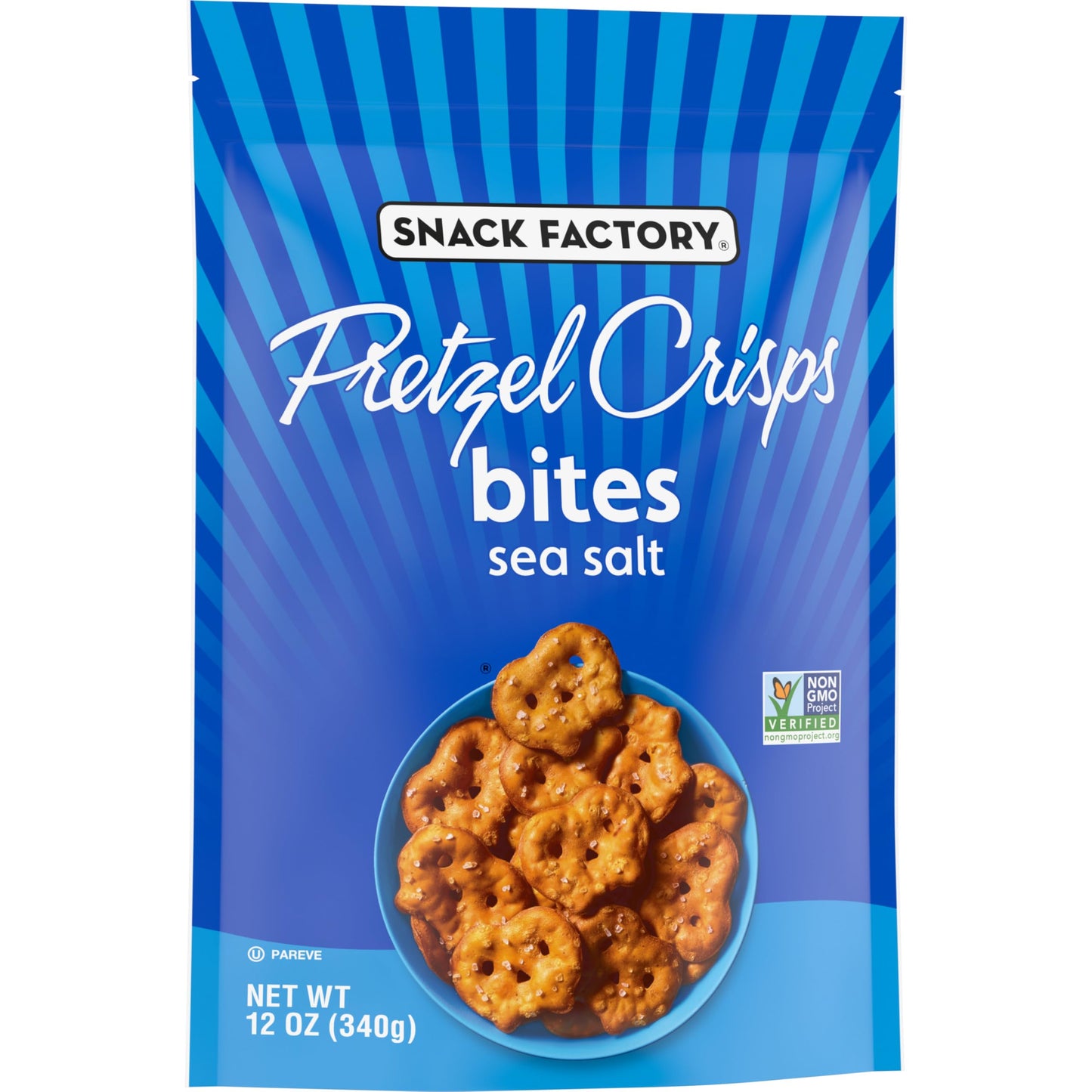 Snack Factory Pretzel Crisps Bites, Sea Salt Pretzels, 12 Oz