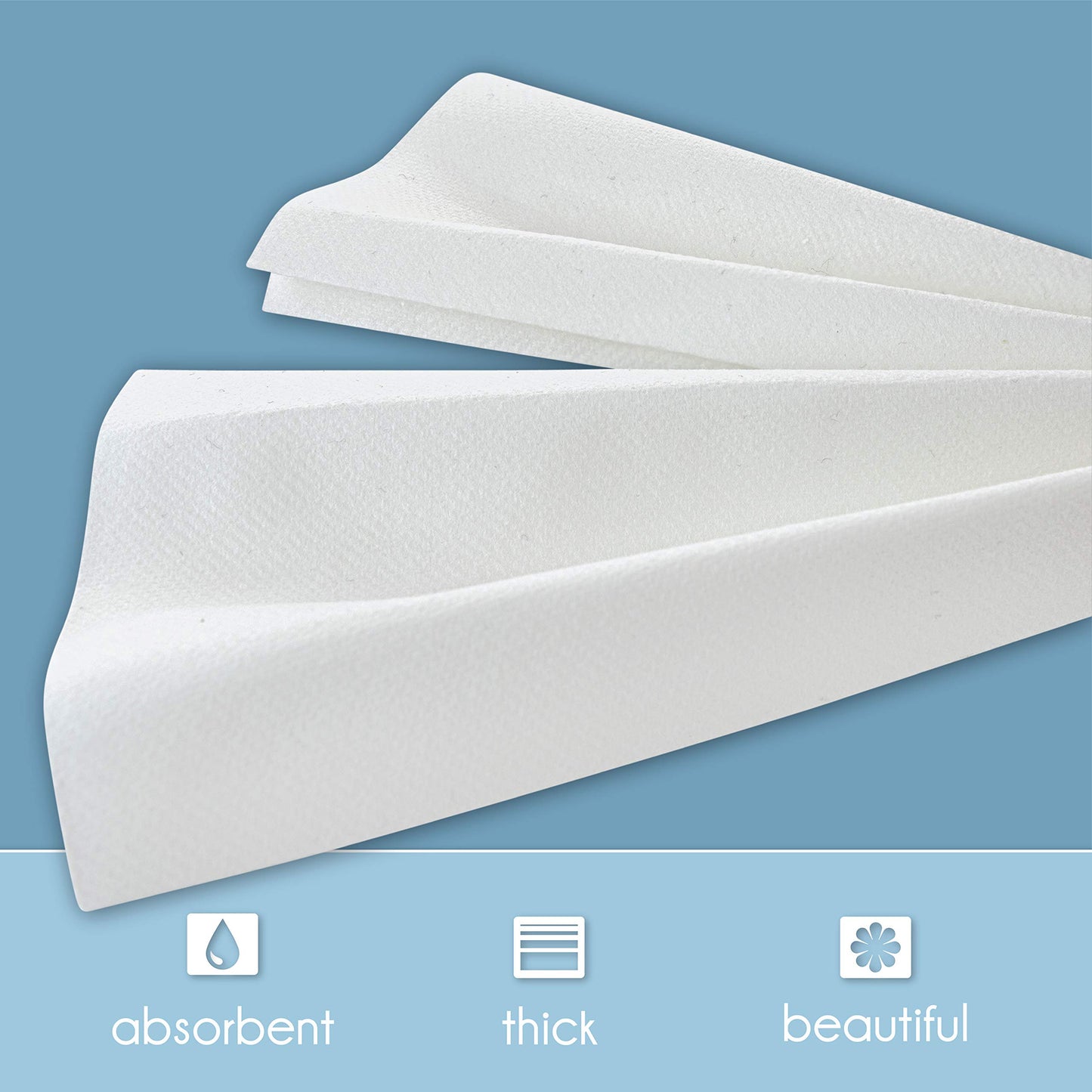 eDayDeal Disposable Cloth-Like Paper Hand Guest Towels - Soft, Absorbent, Air Laid Tissue Paper for Kitchen, Bathroom or Events, White Guest Towel