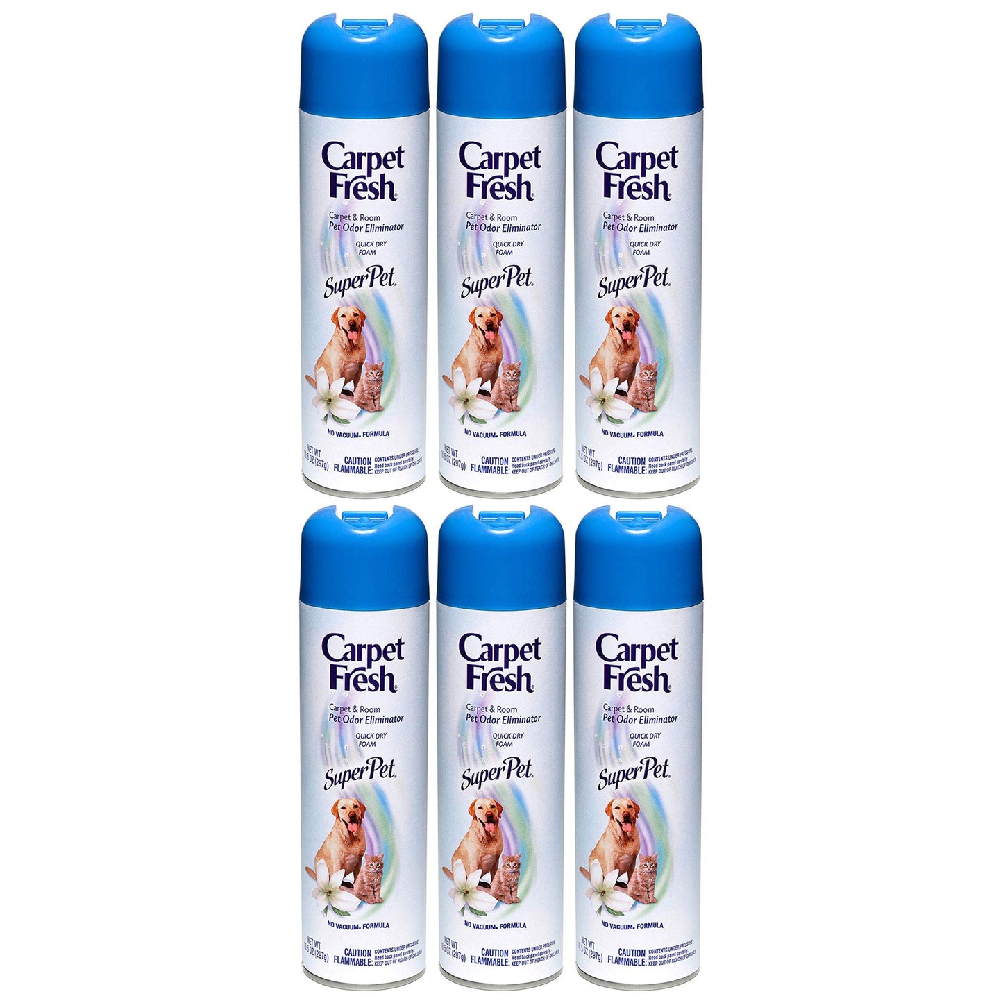 Carpet Fresh Super Pet Carpet and Room Pet Oder Eliminator, Animal Smell remover, No Vacuum Formula, 10.5 OZ [6-pack]