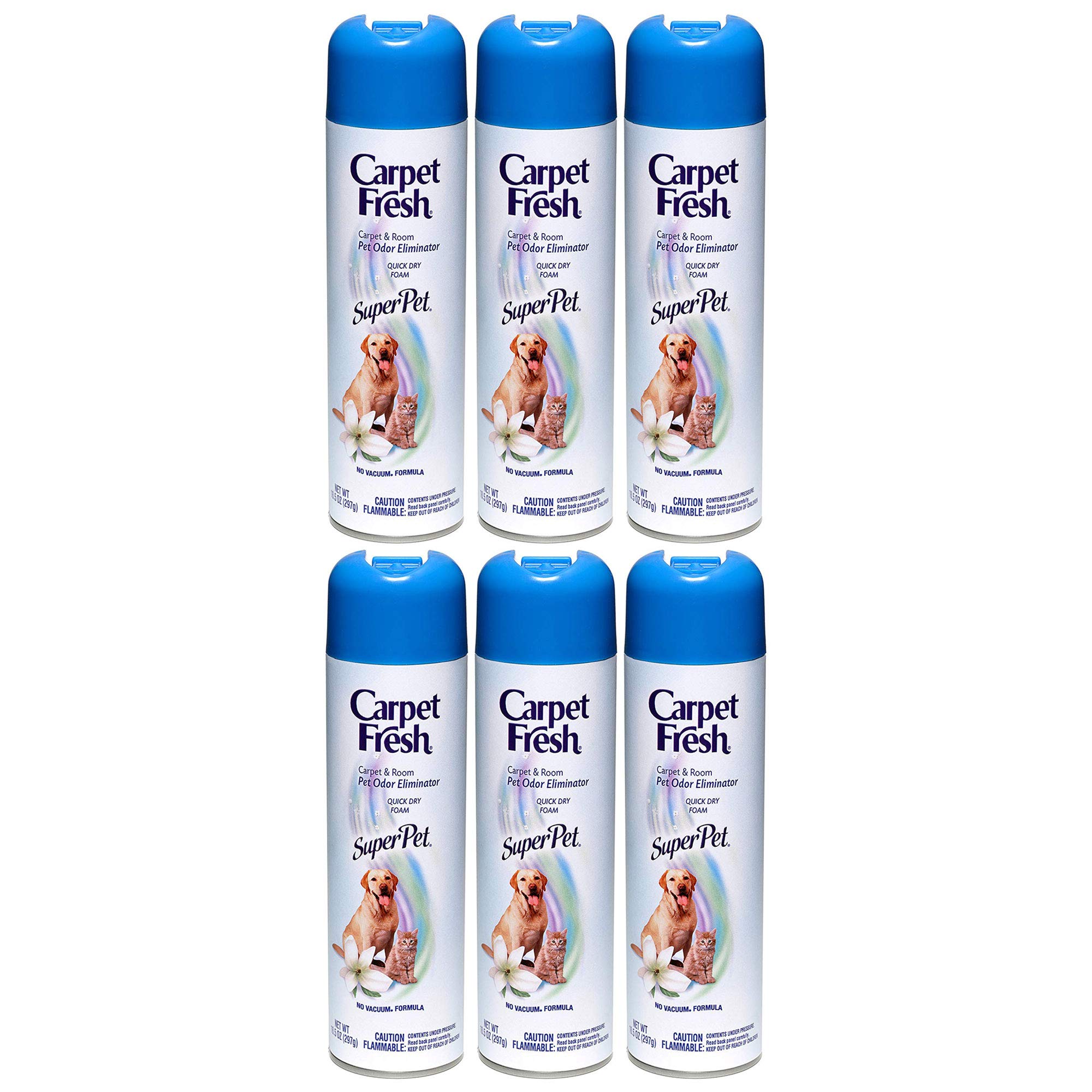Carpet Fresh Super Pet Carpet and Room Pet Oder Eliminator, Animal Smell remover, No Vacuum Formula, 10.5 OZ [6-pack]