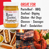 Bone Suckin' Sauce Mustard, Non GMO, Gluten and Fat Free, Great Tasting Condiment (2 Count, Variety)