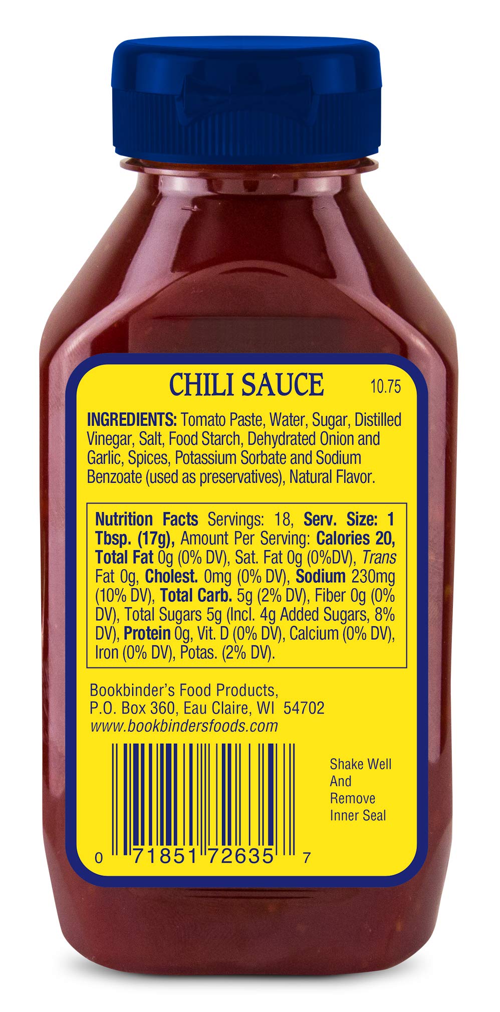 Bookbinder's Chili Sauce 10.75 oz.