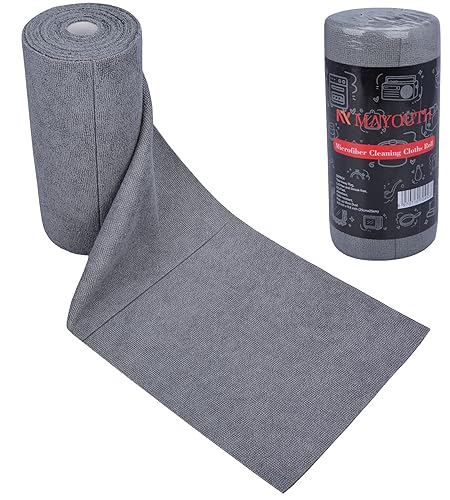 MAYOUTH Microfiber Cleaning Cloths Roll 50-Pack Reusable Paper Towels for Car Wash Supplies Ultra Absorbent Kitchen Dish Rags House Window Cleaning