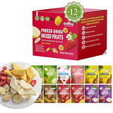 ONETANG Freeze-Dried Mixed Fruit, 12 Pack Single-Serve Pack, Non GMO, Kosher, No Add Sugar, Gluten free, Vegan, Holiday Gifts, Healthy Snack 0.35 Oz