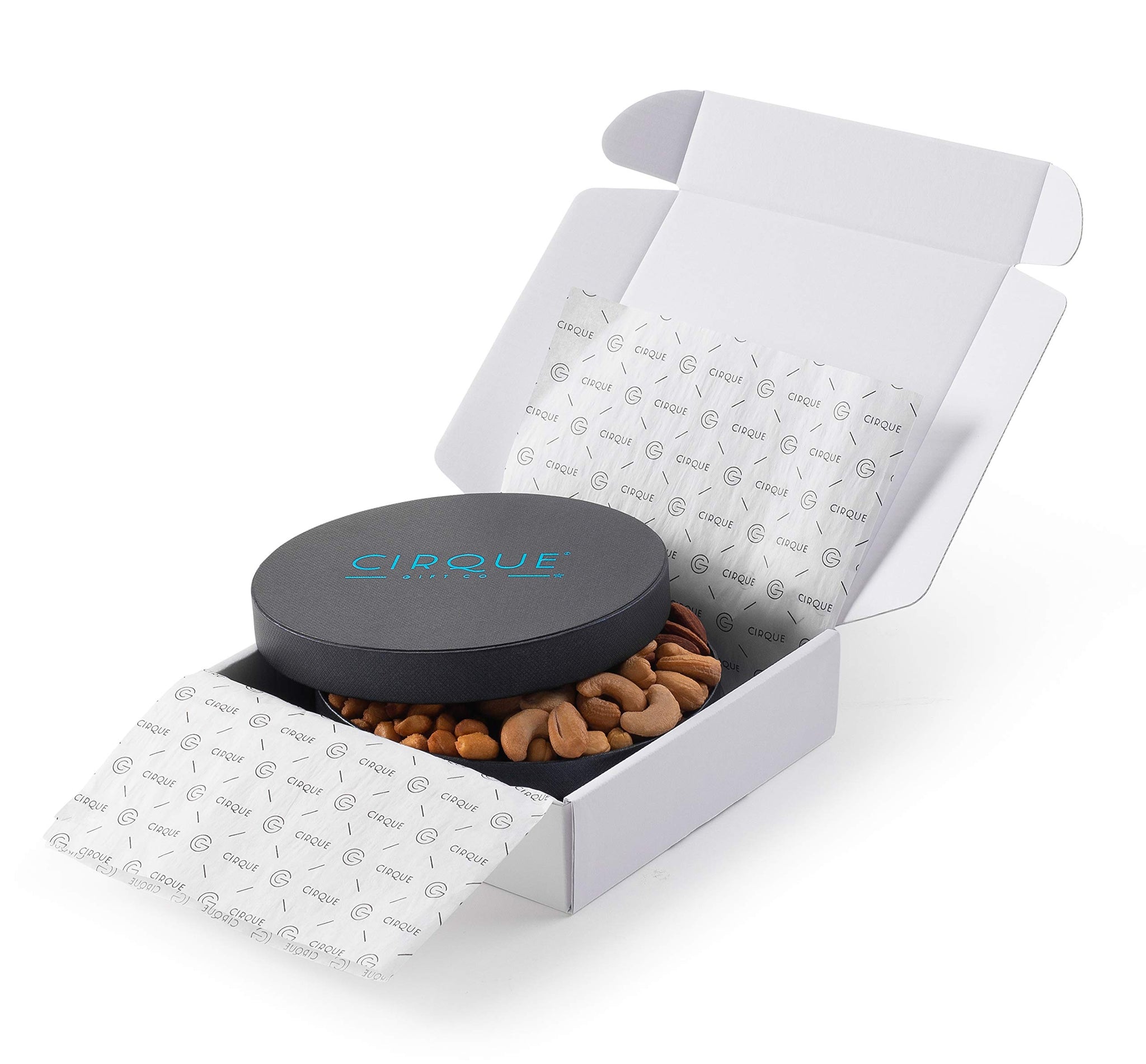 Cirque Gift Co. Gourmet Nut Gift Tray 6" Freshly Roasted Assorted Nuts for Mothers Day, Fathers Day, Holiday, Corporate Gifting, Thanksgiving Gift