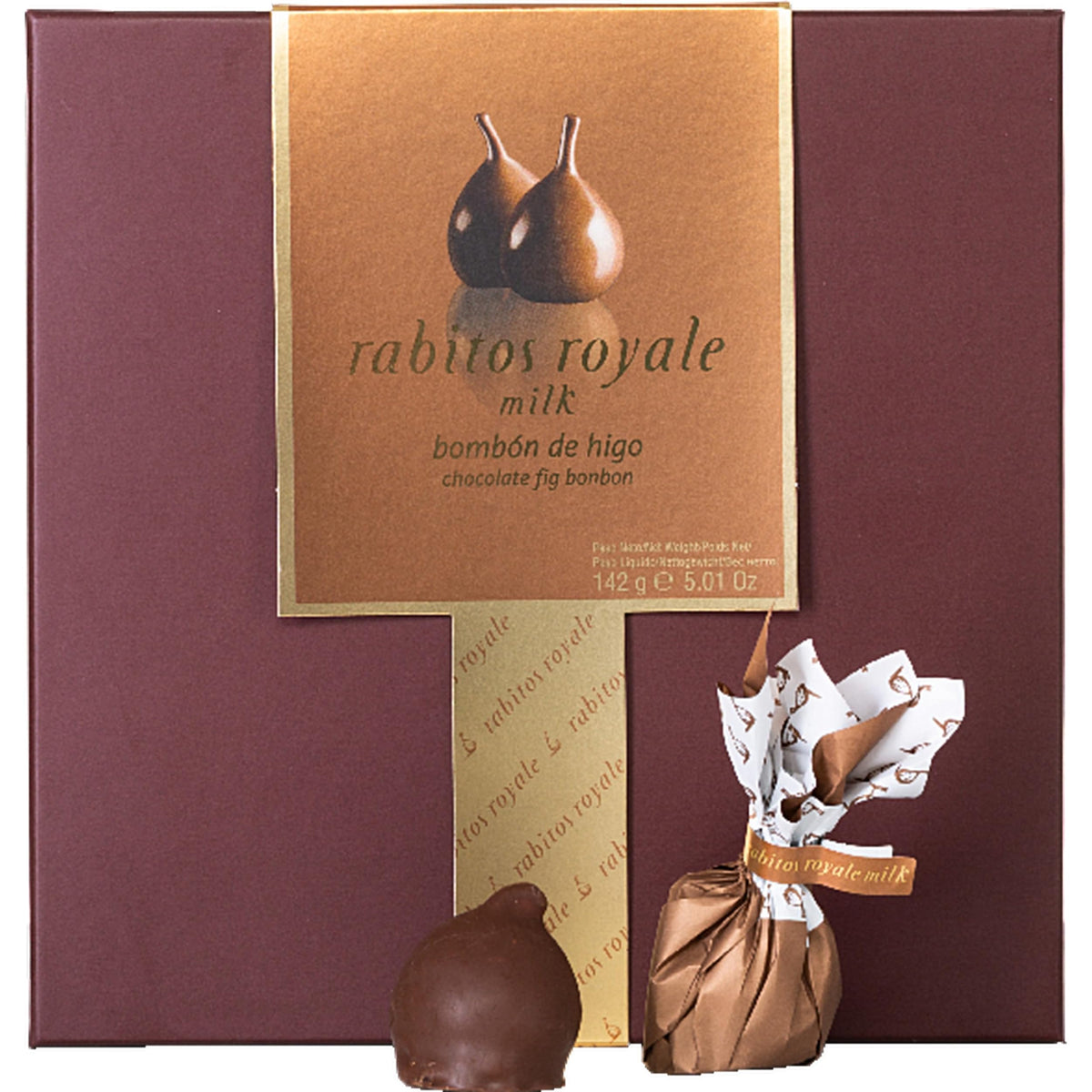 Rabitos Royale - 8 Piece Milk Chocolate Covered Fig Bonbons Gift Box (5.01oz / 142g)