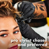 Colortrak Reusable Latex Salon Gloves, Black, Powder-Free Textured Grip Hair Color Gloves for Chemical Processing & Salon Services, Long Cuff, 20