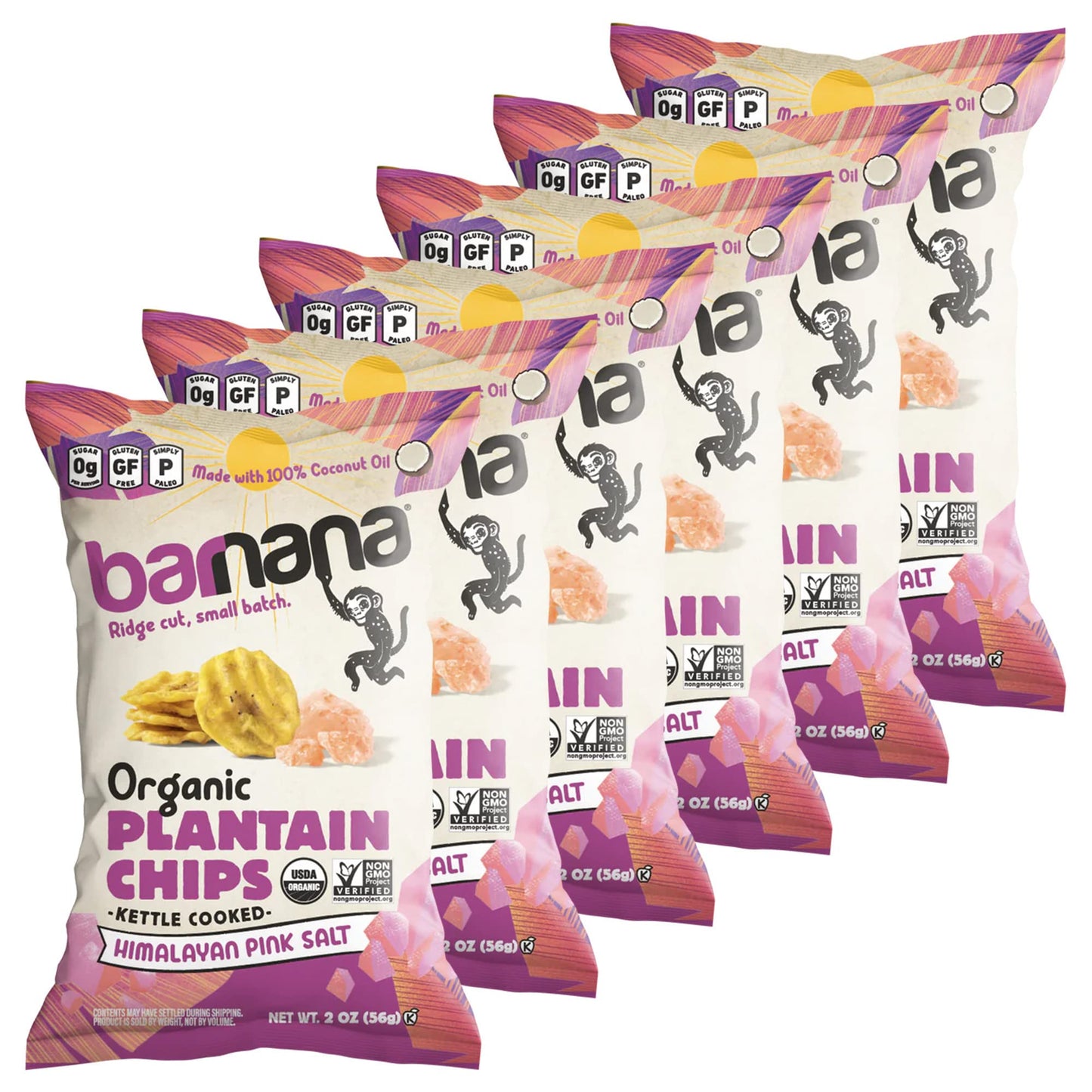 Barnana - Organic Plantain Chips, Himalayan Pink Salt, Healthy Snack Made With 100% Coconut Oil, Non-GMO, Potato Chip Alternative, Zero Sugar, Paleo