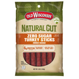 Old Wisconsin Natural Cut Turkey Sausage Snack Sticks, Zero Sugar, Naturally Smoked, Ready to Eat, High Protein, Low Carb, Keto, Gluten Free, No