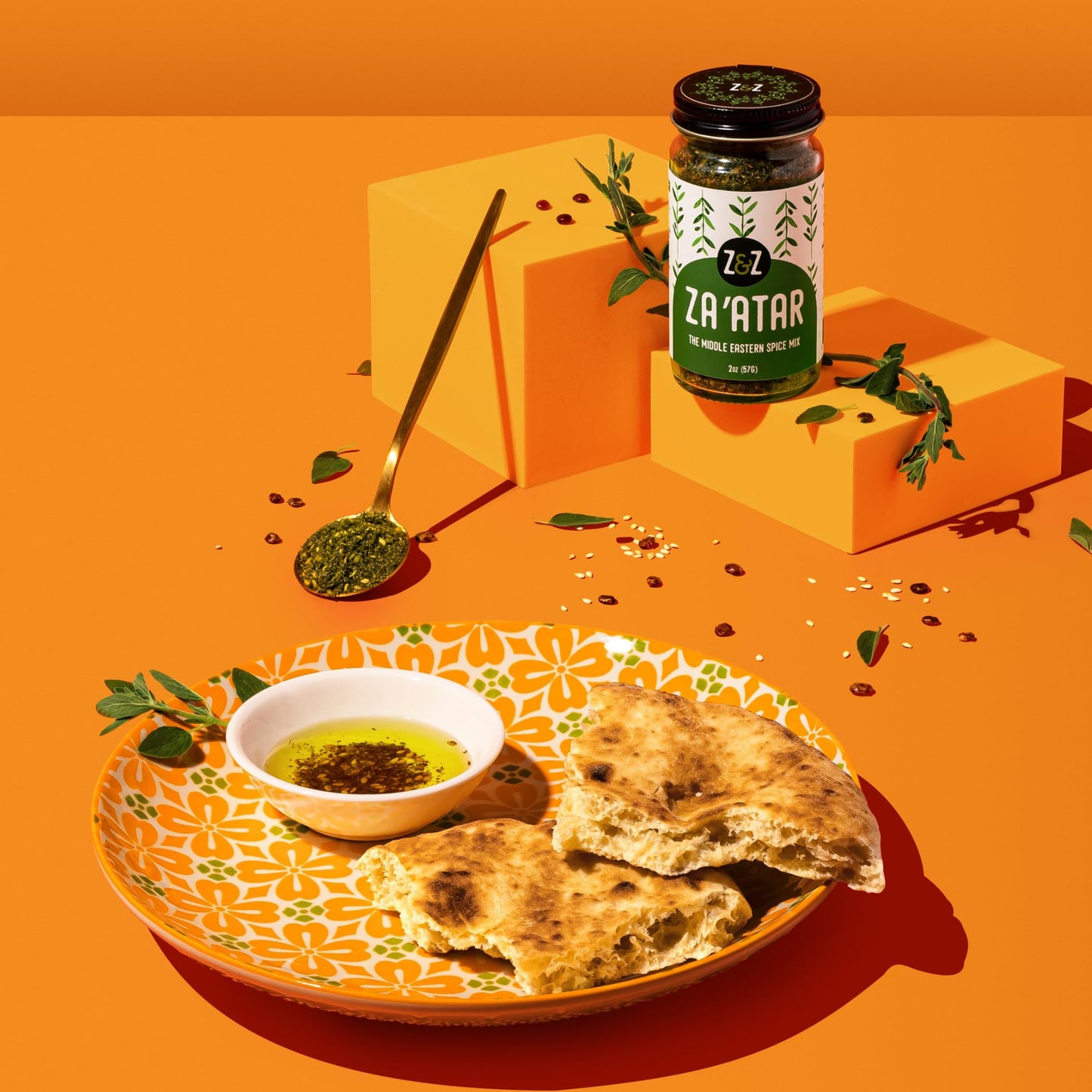 Za'atar by Z&Z | Za'atar Spice Blend with Zaatar Spice, Sumac, & Toasted Sesame Seeds | Za'atar Seasoning for Breads, Salads, Chicken, or Snacks |