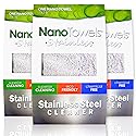 Nano Towels Stainless Steel Cleaner 3-Pack | The Amazing Chemical Free Stainless Steel Cleaning Reusable Wipe Cloth | Kid & Pet Safe | Grey 7x16 (3