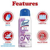 Lysol Neutra Air 2 in 1 Disinfectant Spray, Lavender and Lily Scent, Eliminates Odors, 10 Ounces (Pack of 4)