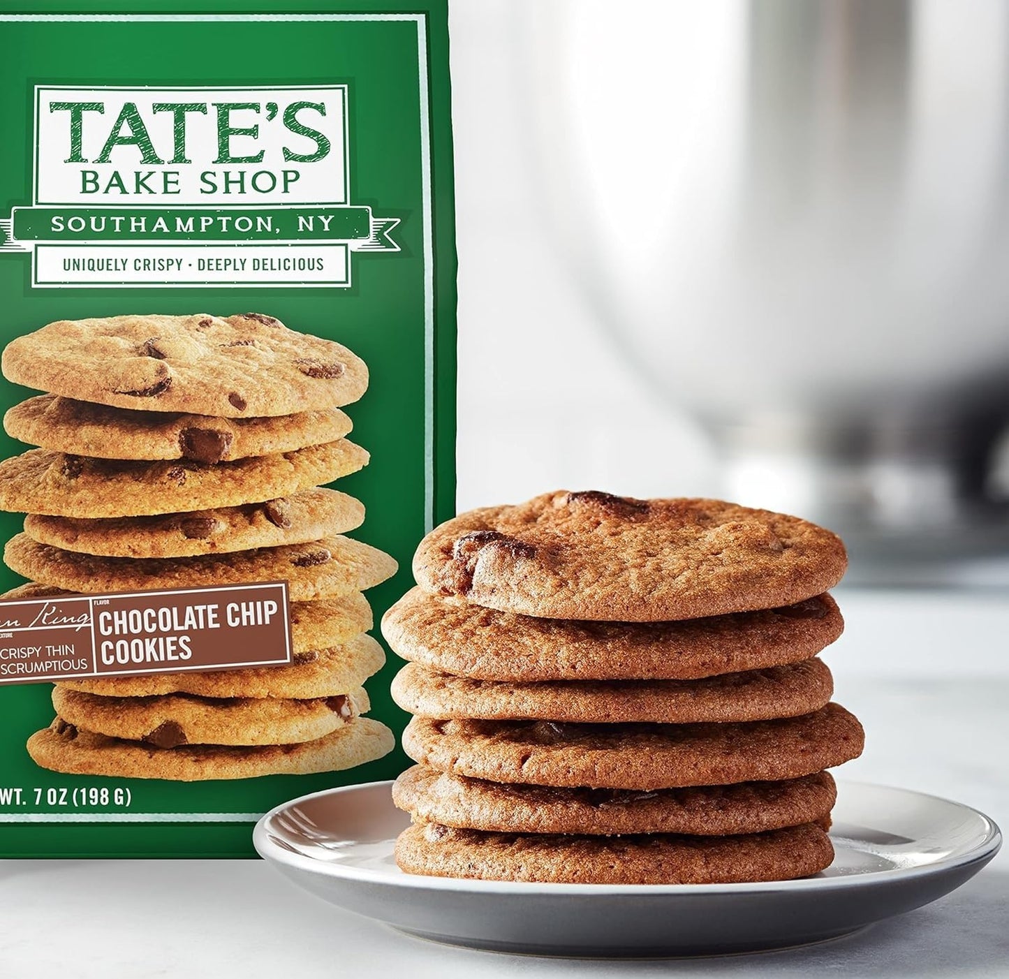 Tate's Bake Shop Chocolate Chip Cookies, 7oz Bag, Pack of 3
