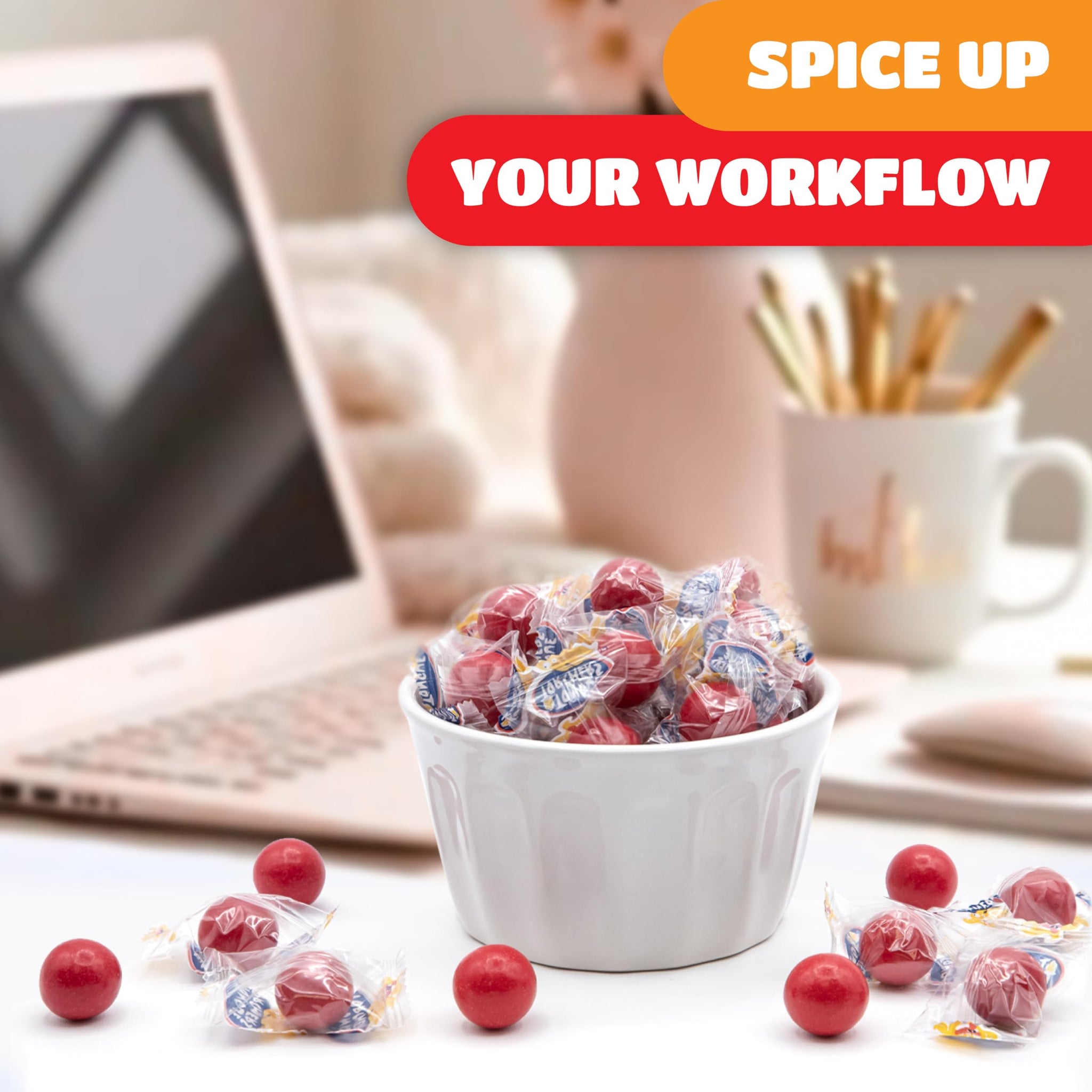 Spicy Cinnamon Jawbreakers - 2 Pound Bulk Pack (160 Count) - Cinnamon Hard Candy - Individually Wrapped Fiery Nostalgic Treat - Old Fashioned Hard