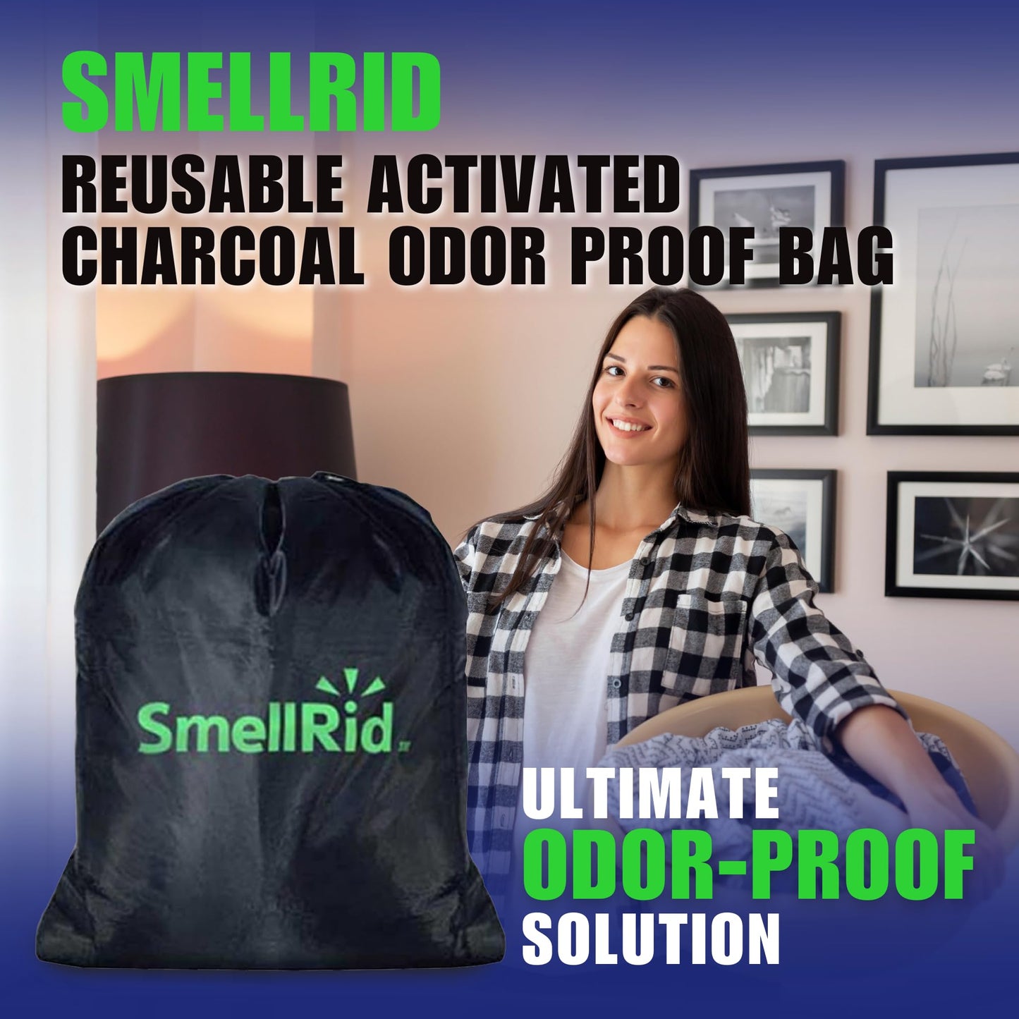 SMELLRID Activated Carbon Odor Eliminator Pouch - Neutralizes Odors in Closets