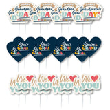 Big Dot of Happiness Happy Grandparents Day - Dessert Cupcake Toppers - Grandma and Grandpa Party Clear Treat Picks - Set of 24
