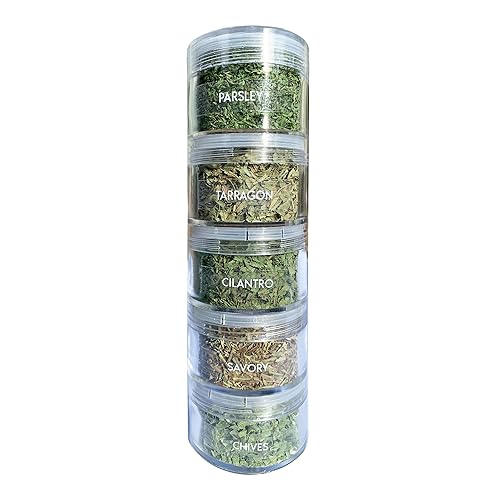 Spicylux Savory Herbs | Parsley, Tarragon, Cilantro Leaves, Savory, Dried Chives | Savory Herbs, Spices & Seasonings (Set of 5) - Packed in U.S.A.