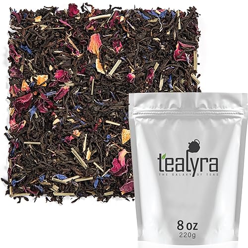 Tealyra - Milady Grey - Delightful Black Loose Leaf Tea - Rose Petals and Lemongrass with Orange - Medium Caffeine - Blend - All Natural - 220g