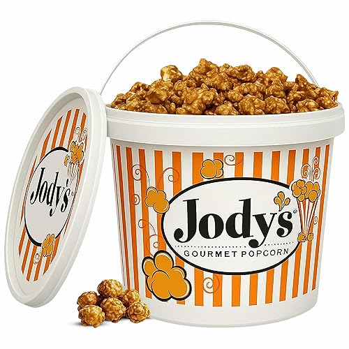 Jody’s Gourmet Caramel Corn Tub 37.5oz - Sweet Crunchy Popcorn Made with Real Butter & Non-GMO Kernels - Gluten Free, Kosher Dairy - Perfect