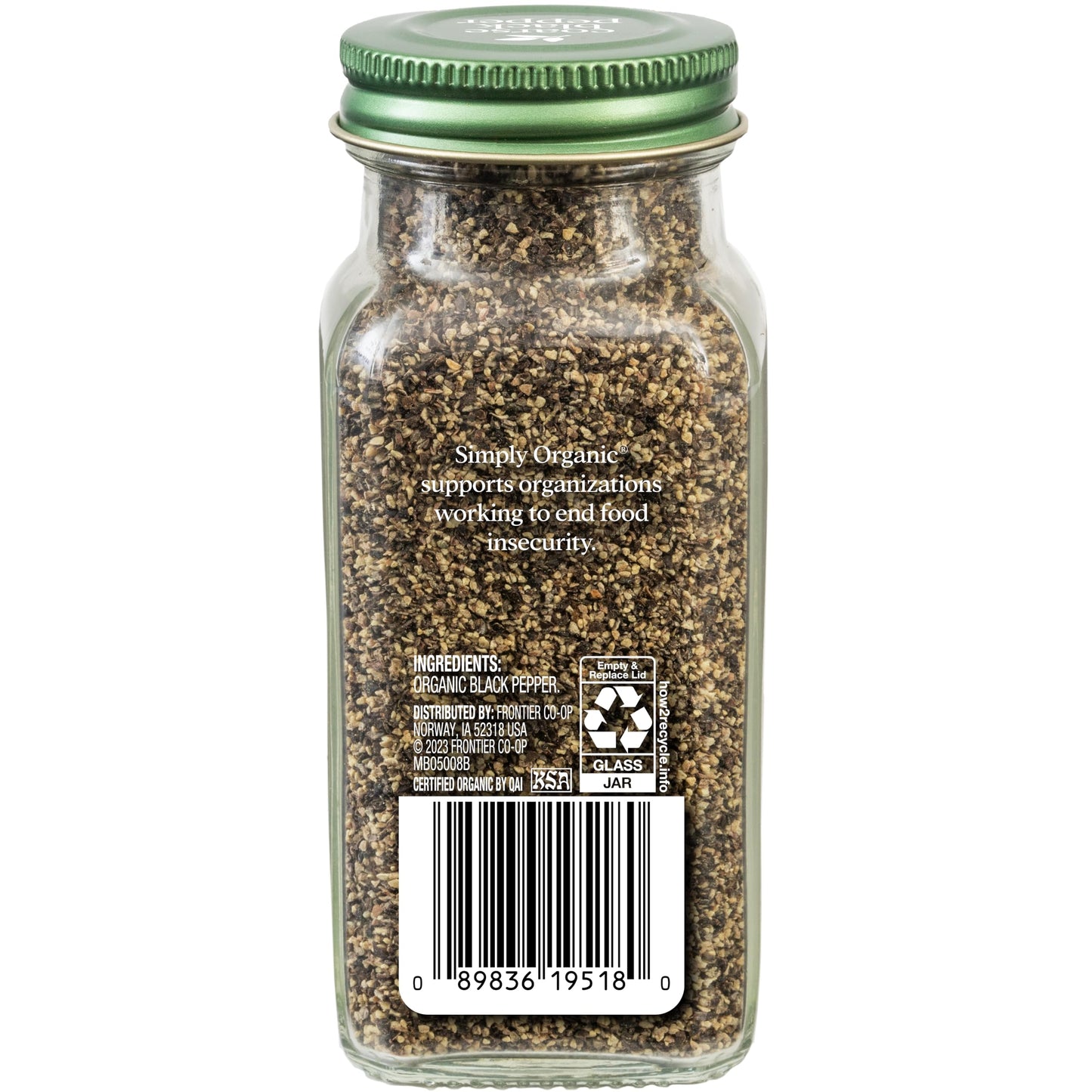 Simply Organic Coarse Ground Black Pepper, 2.47 Ounce Bottle, Coarsely Ground fo Fresh-Cracked Bite, Kosher