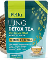 Lung Detox Tea - 10-Herb Formula with Ginger Licorice Elderberry Ginseng Marshmallow Root Echinacea Peppermint Tulsi Rooibos & Mullein Leaves - Vegan