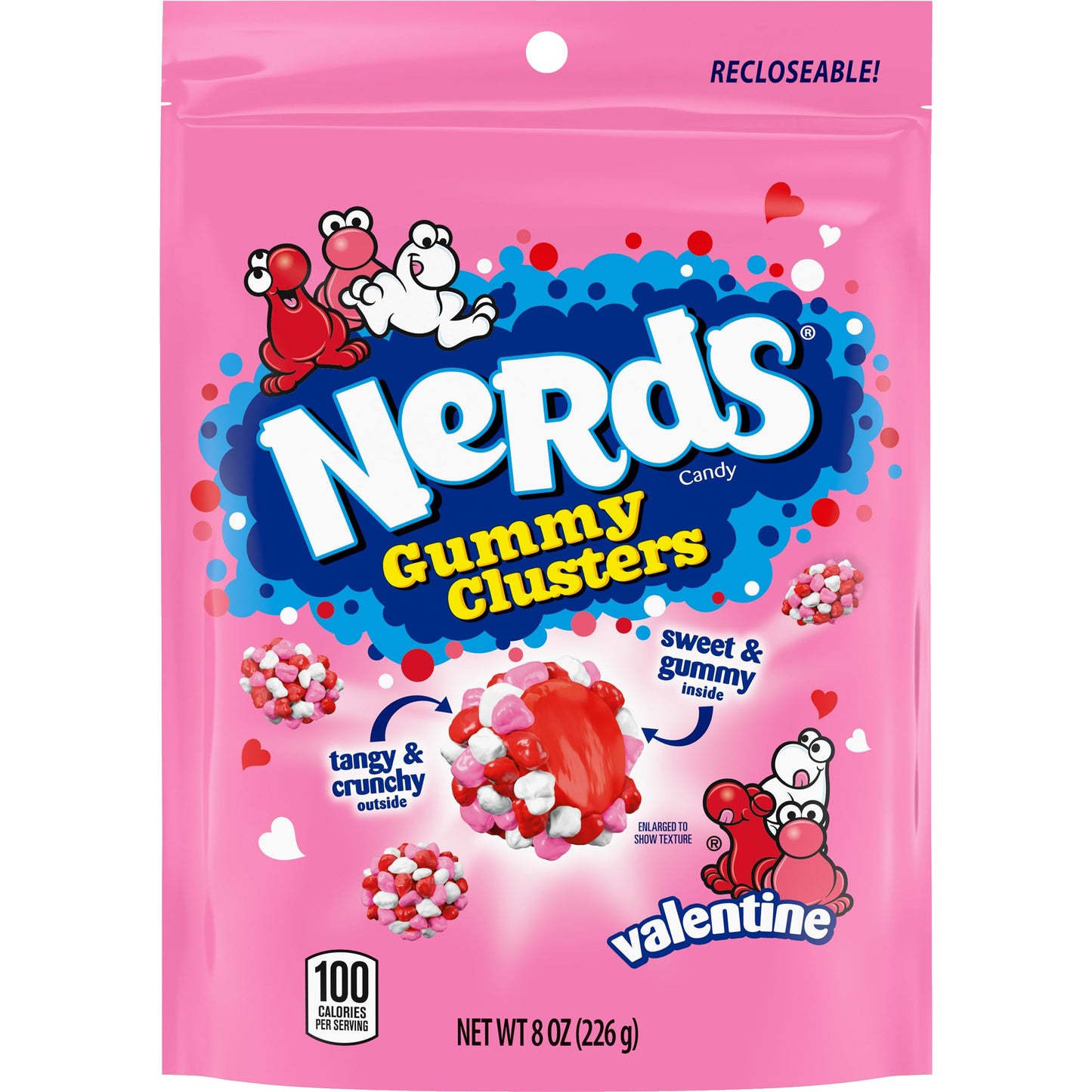 Nerds Valentine's Gummy Clusters Candy, 8 oz Stand Up Bag