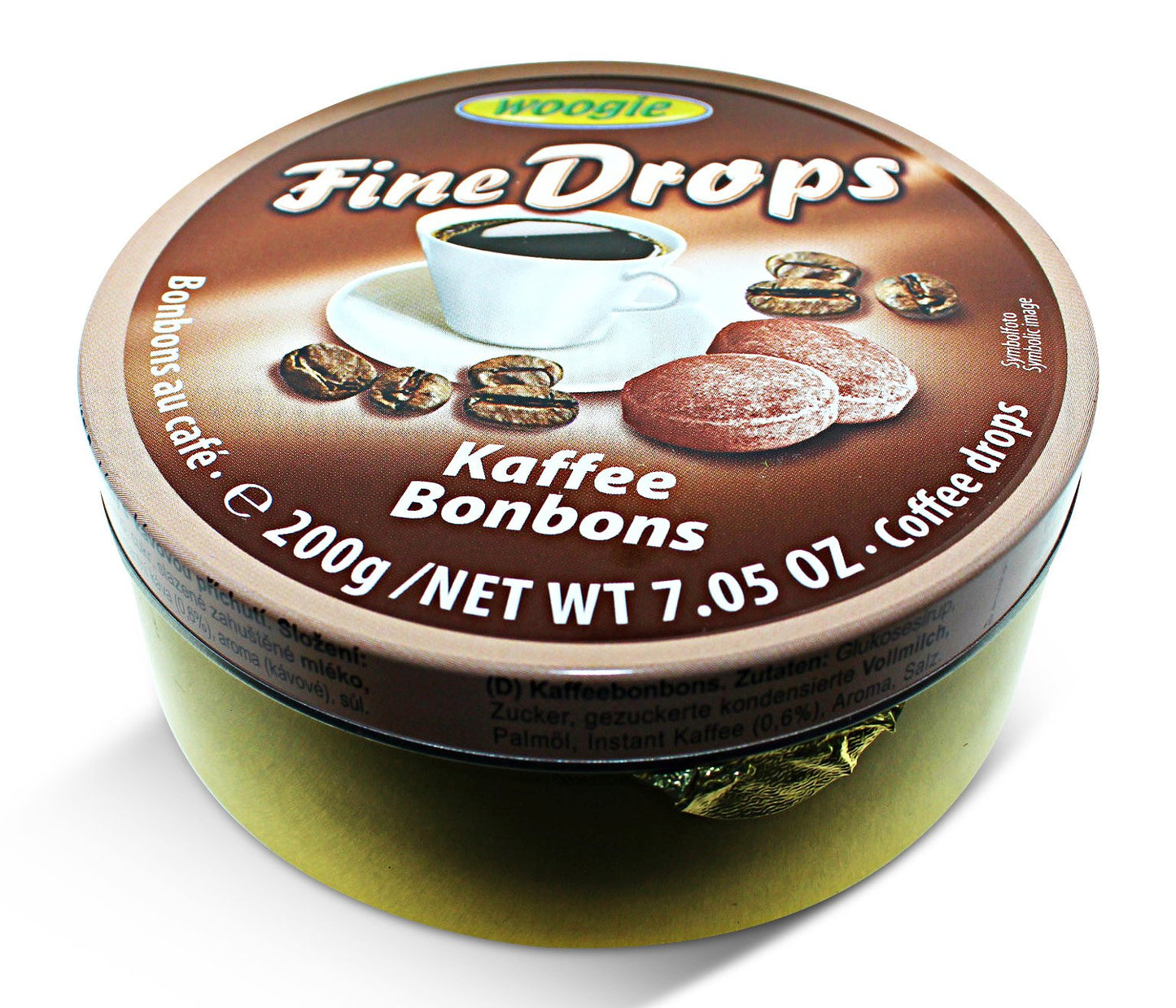German Fine Drops Sanded Coffee Candy Tin 200gr (Kaffeegeschmack) (5 pcs)