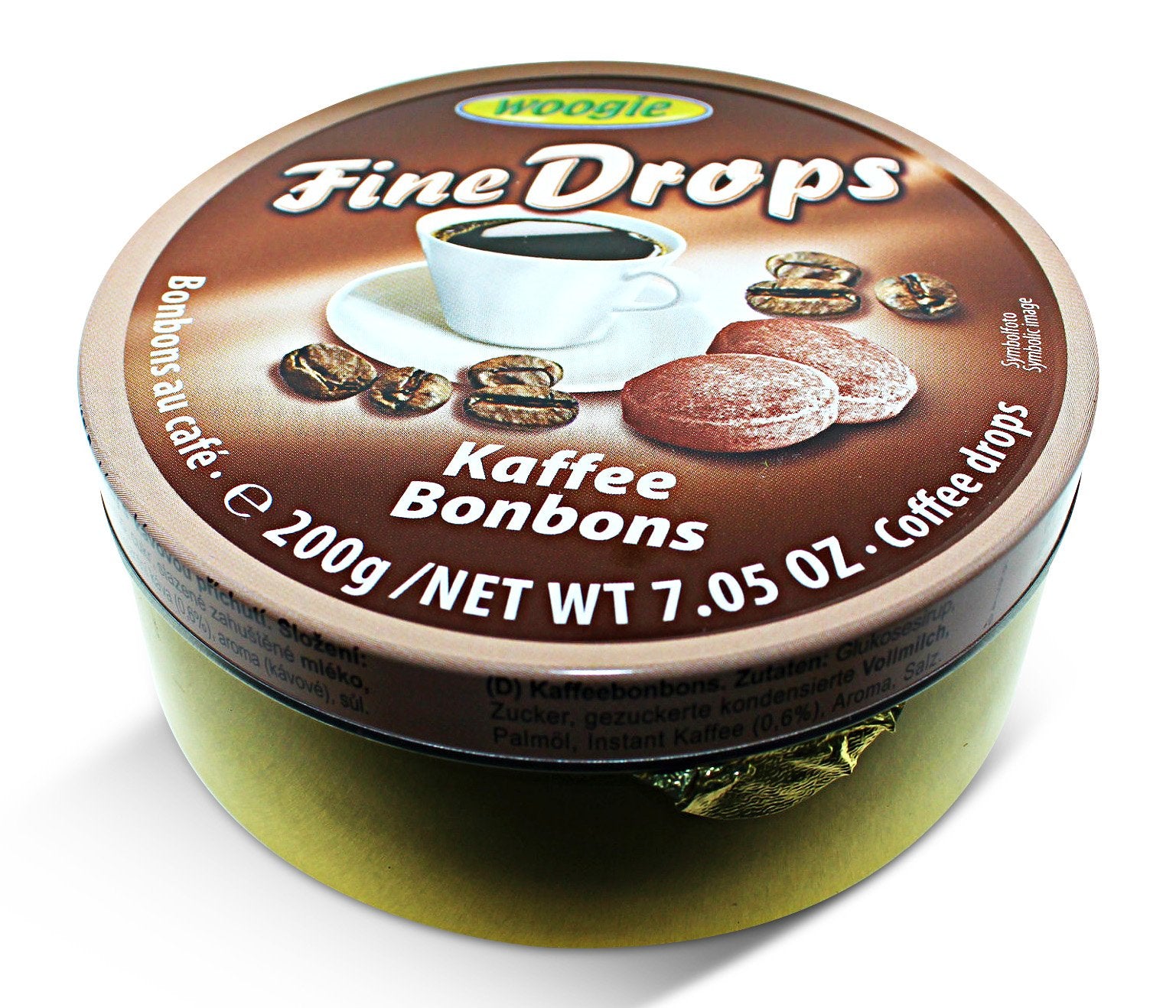 German Fine Drops Sanded Coffee Candy Tin 200gr (Kaffeegeschmack) (5 pcs)